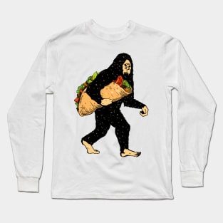 Bigfoot Carrying Taco Long Sleeve T-Shirt